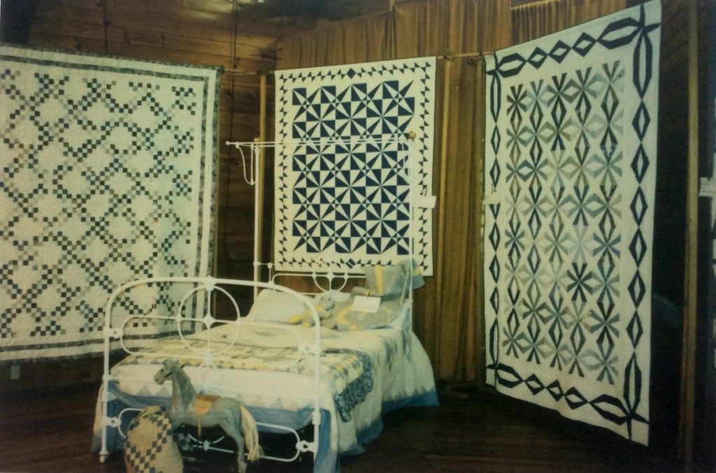 a collection of blue and white quilts 1992